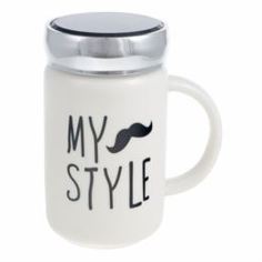 Чашки и кружки Кружка с крышкой Jinjiada moustache 0.5л с силикон крышкой