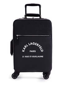 Черный чемодан с контрастной отделкой Karl Lagerfeld