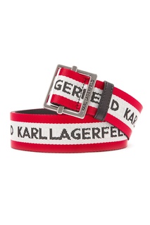 Красный ремень с контрастной отделкой Karl Lagerfeld