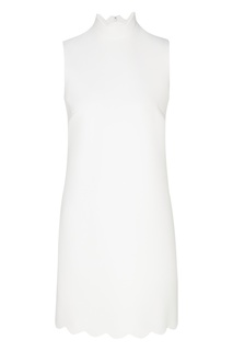 Белое платье с высоким воротником Miu Miu