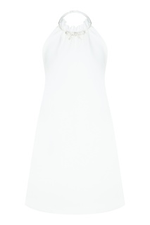 Белое платье без рукавов Miu Miu