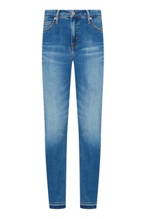 Голубые джинсы-скинни с заломами Calvin Klein