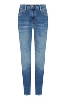 Голубые джинсы-скинни с потертостями Calvin Klein