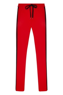 Прямые красные брюки с лампасами No21