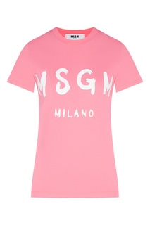Розовая футболка с логотипом Msgm