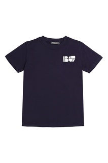 Синяя футболка с логотипом Bonpoint