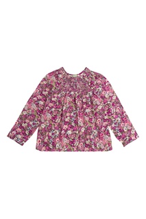Розовая блузка с цветочным принтом Bonpoint