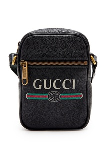 Компактная кожаная сумка с логотипом Gucci