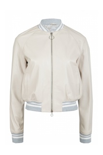 Бежевый бомбер из кожи Eleventy