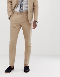 Однотонные узкие брюки с добавлением льна Gianni Feraud Wedding - Серый