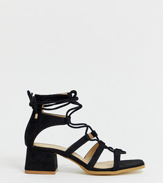 Черные сандалии для широкой стопы с квадратным носком RAID - Черный