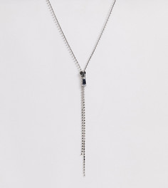 Серебристое ожерелье с бегунком и стразами ASOS DESIGN Curve - Серебряный