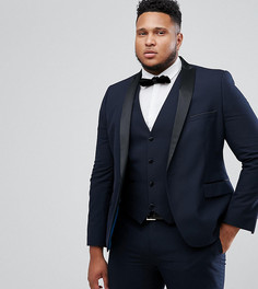 Однотонный узкий пиджак-смокинг Harry Brown PLUS - Темно-синий