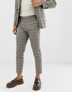 Коричневые брюки скинни в клетку ASOS DESIGN - Коричневый