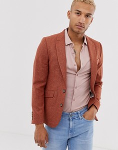 Фактурный приталенный блейзер ASOS DESIGN - Рыжий