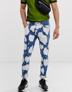 Джинсы скинни с эффектом кислотной стирки ASOS DESIGN - Синий