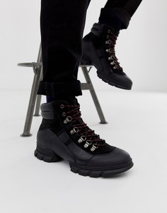Черные походные ботинки на шнуровке ASOS DESIGN - Черный