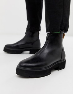 Черные ботинки челси из искусственной кожи на молнии ASOS DESIGN - Черный