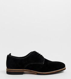 Черные замшевые туфли для широкой стопы, со шнуровкой и контрастной подошвой ASOS DESIGN - Черный