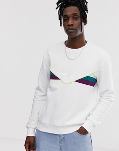 Белый свитшот в шевронную полоску Fila - Leroy - Белый