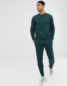 Зеленый спортивный костюм со свитшотом и джоггерами скинни ASOS DESIGN - Зеленый