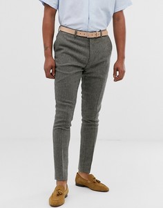 Серые супероблегающие брюки в ломаную клетку ASOS DESIGN - Серый