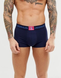 Темно-синие боксеры-брифы с монограммой Calvin Klein - Темно-синий