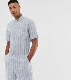 Комбинезон с шортами из легкой жатой ткани в полоску ASOS DESIGN Tall - Синий