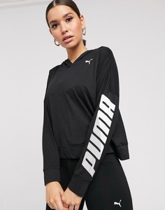 Черный спортивный топ с капюшоном Puma - Черный