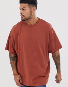Коричневая oversize-футболка с круглым вырезом ASOS DESIGN - Коричневый