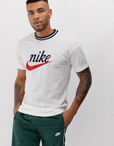 Сетчатая футболка с логотипом Nike - Белый