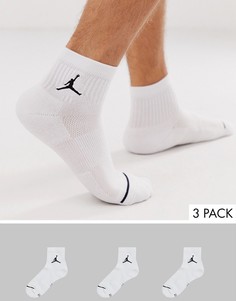Набор из 3 пар белых носков до щиколотки Nike Jordan - Белый