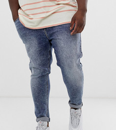 Синие мраморные эластичные джинсы с напылением ASOS DESIGN Plus - Синий