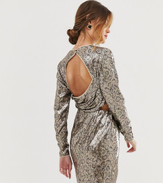 Платье мини с открытой спиной и пайетками ASOS DESIGN - Мульти