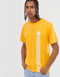 Желтая футболка с логотипом в виде 3-х полосок adidas Skateboarding - Желтый