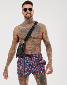 Ультракороткие шорты для плавания с ярким цветочным принтом ASOS DESIGN - Мульти