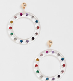 Прозрачные серьги-кольца с разноцветными камнями ALDO Kedynia - Мульти