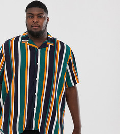 Зеленая рубашка в стиле ретро свободного кроя ASOS DESIGN Plus - Зеленый