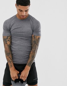 Серая меланжевая спортивная футболка обтягивающего кроя из быстросохнущей ткани ASOS 4505 - Серый