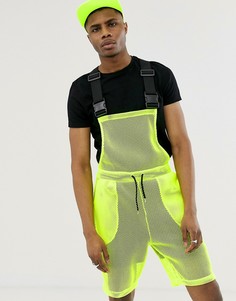 Неоново-желтый фестивальный комбинезон из сетки ASOS DESIGN - Желтый