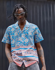 Полупрозрачная рубашка с цветочным принтом ASOS DESIGN - Синий