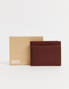 Коричневый кожаный бумажник ASOS DESIGN - Коричневый