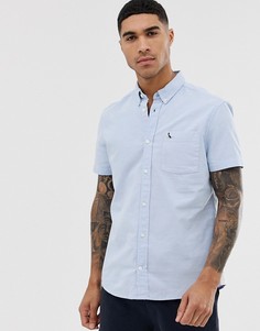 Голубая приталенная оксфордская рубашка с короткими рукавами Jack Wills - Синий