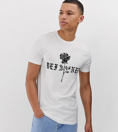 Облегающая футболка с принтом роз ASOS DESIGN Tall - Белый