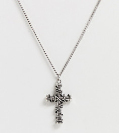 Серебристое ожерелье с подвеской-крестом Reclaimed Vintage inspired эксклюзивно для ASOS - Серебряный