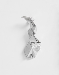 Серебристая серьга-кафф с абстрактным дизайном ASOS DESIGN - Серебряный