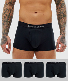 Набор черных боксеров-брифов с фирменным поясом Abercrombie & Fitch - 3 шт. - Черный