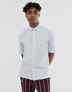 Свободная голубая рубашка из ткани с текстурной отделкой ASOS DESIGN - Синий