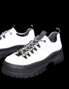 Серые светоотражающие туфли на толстой подошве со шнуровкой ASOS DESIGN - Серый