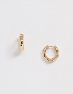 Кованые серьги-кольца ASOS DESIGN - Золотой